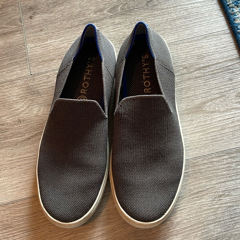 Rothy charcoal grey slip one